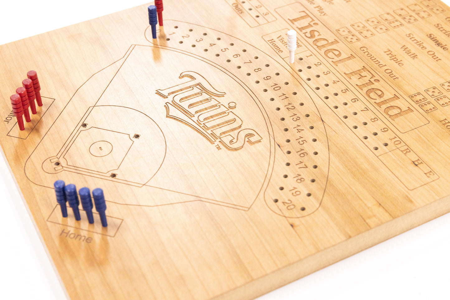 Baseball Board Game - Personalized, Maple, Custom, College, MLB, School Dice game