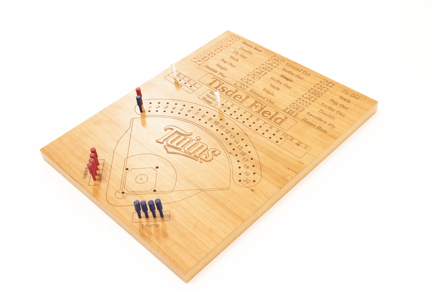 Baseball Board Game - Personalized, Maple, Custom, College, MLB, School Dice game