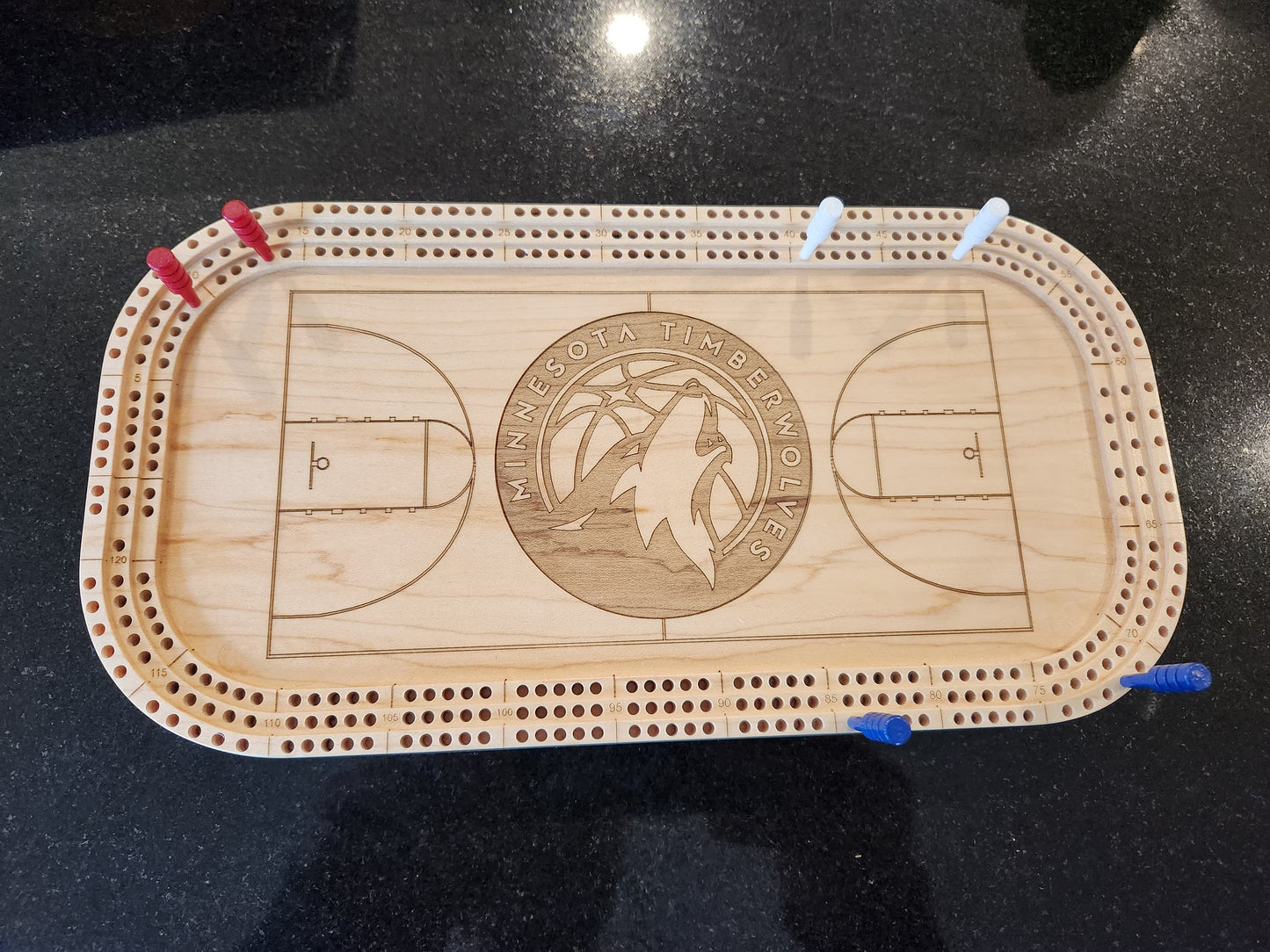 Personalized Stadium Cribbage Board Hockey - Basketball - Football