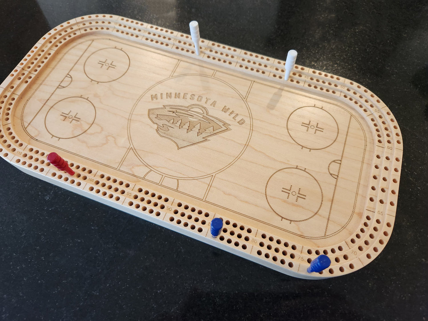 Personalized Stadium Cribbage Board Hockey - Basketball - Football